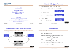 Lecture 11 - More Fourier Transform