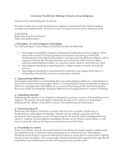 Becoming a Practitioner of Interreligious Friendship