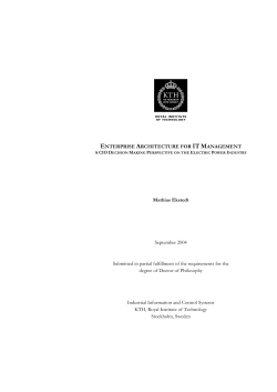 ENTERPRISE ARCHITECTURE FOR IT