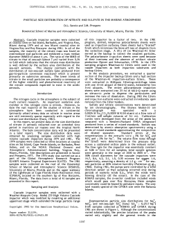 PARTICLE SIZE DISTRIBUTION OF NITRATE AND SULFATE IN