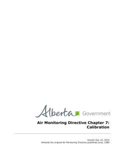 Calibration - Alberta Environment and Parks