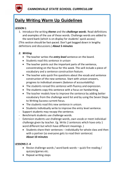 Daily Writing Warm Up Guidelines