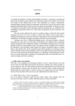 1 CHAPTER 5 To examine the influence of church and household
