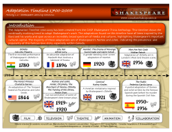 Adaptation Timeline - Canadian Adaptations of Shakespeare Project