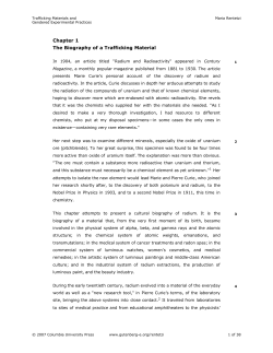Trafficking Materials and Gendered Experimental Practices: Radium