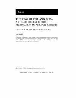 THE RING OF FIRE AND DHEA: A THEORY FOR ENERGETIC