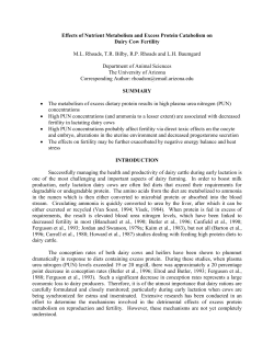 Effects of Nutrient Metabolism and Excess Protein Catabolism on