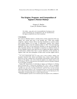 The Origins, Program, and Composition of Appian`s