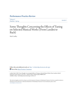 Some Thoughts Concerning the Effects of Tuning on Selected