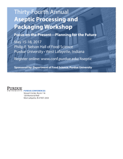 Aseptic Workshop Brochure - Purdue Agriculture