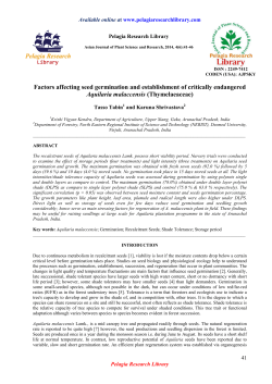 Factors affecting seed germination and establishment of
