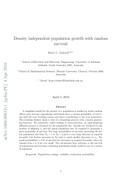 Density independent population growth with random survival