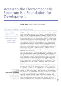 Access to the Electromagnetic Spectrum is a Foundation for