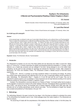 Kautilya`s The Arthashastra: A Marxist and Psychoanalytical