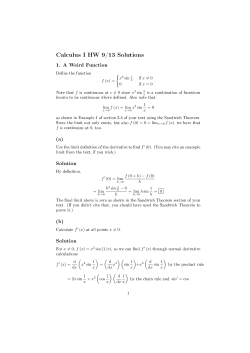 Calculus I HW 9/13 Solutions