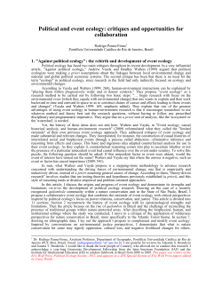 Political and event ecology: critiques and opportunities for