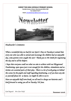 Headteacher`s Comments: What a wonderful day we had for our