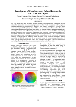 Investigation of Complementary Colour Harmony in CIELAB Colour
