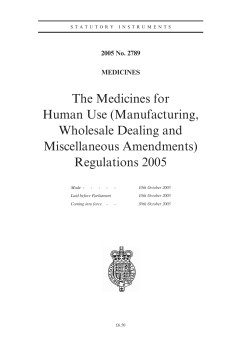 The Medicines for Human Use (Manufacturing