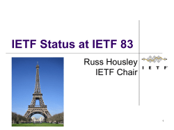 IETF Status at IETF 83