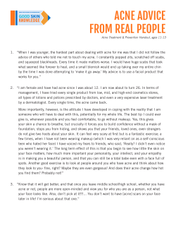 ACNE ADVICE FROM REAL PEOPLE - aad.org