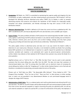 Minimum Advertising Price Policy