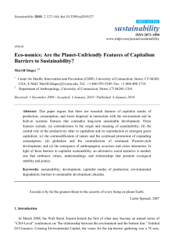 Eco-nomics: Are the Planet-Unfriendly Features of Capitalism