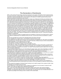 The Declaration of Sentiments