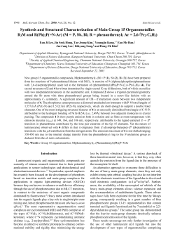 Synthesis and Structural Characterization of Main Group 15