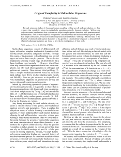 Origin of Complexity in Multicellular Organisms