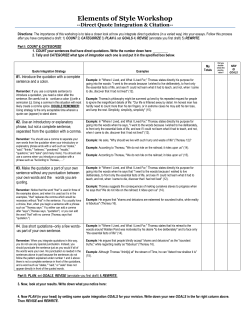 Elements of Style Workshop