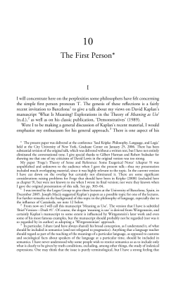 The First Person*