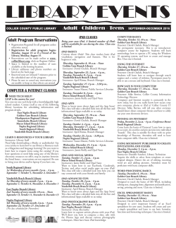 library events - Friends of the Library of Collier County, Florida