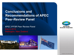 Conclusions and Recommendations of APEC Peer-Review