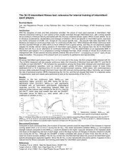 The 30-15 intermittent fitness test: relevance for interval training of