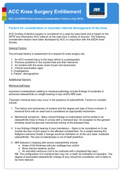 ACC5715a Knee surgery entitlement