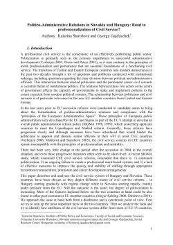 Civil Service Reform in Slovakia and Hungary: road to