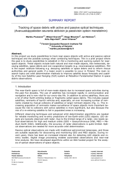 SUMMARY REPORT Tracking of space debris with active and