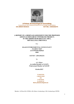 HERITAGE REPORT ARNOT-GUMENI 400KV LINE APAC
