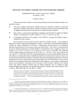 ISSUES RE CONCURRENT JURISDICTION OVER MARITIME