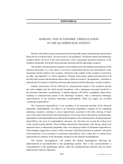 somatic and autonomic upregulation in the quadriplegic patient