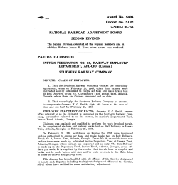 Award No. 5494 Docket No. 5192 z-sou-CM-`68