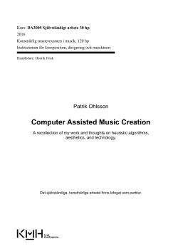 Computer Assisted Music Creation