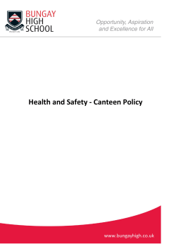 Health and Safety - Canteen Policy