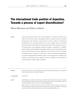 The international trade position of Argentina. Towards a process of