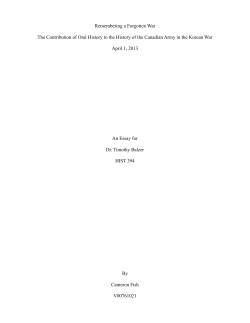 Remembering a Forgotten War The Contribution of Oral - RUSI-VI