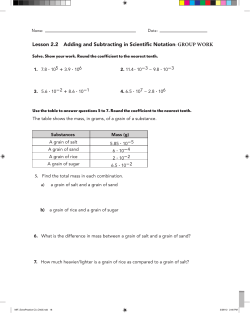 Lesson 2.2 Adding and Subtracting in Scientific Notation: GROUP