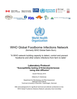 Susceptibility Testing of Enterobacteriaceae using Disc Diffusion