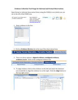 Evidence Collection Tool Usage for Informal and Formal