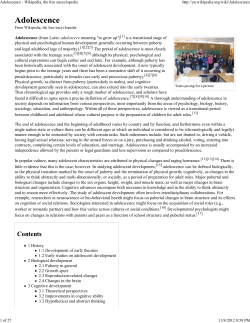 Adolescence - Wikipedia, the free encyclopedia